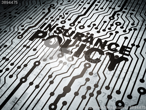 Image of Insurance concept: circuit board with Insurance Policy