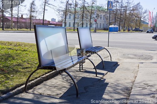 Image of Street benches in downtown