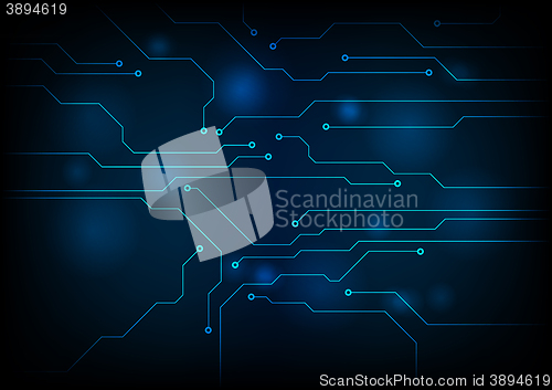 Image of Dark blue circuit board technology background