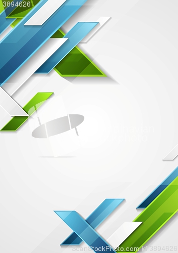 Image of Abstract blue green geometric tech flyer design