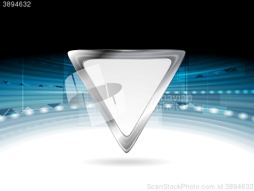 Image of Bright blue technology background with triangle
