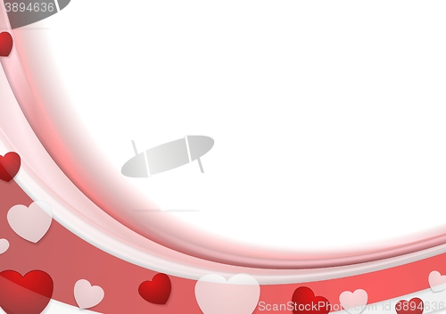 Image of Red wavy abstract background with hearts