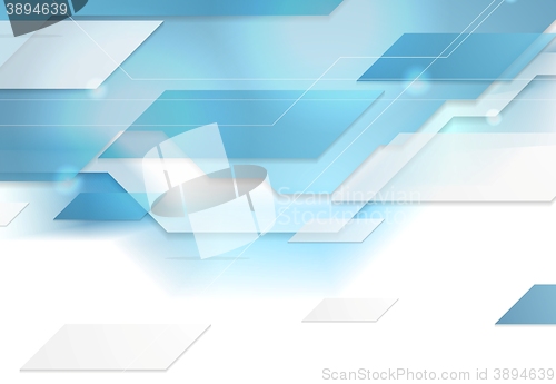 Image of Bright blue tech corporate geometric background