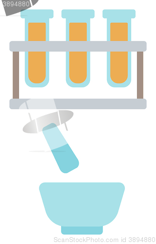 Image of Laboratory glassware with mortar and pestle. 