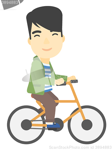 Image of Man cycling to work.