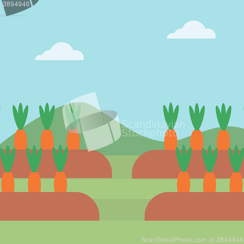 Image of Background of carrots growing on field 
