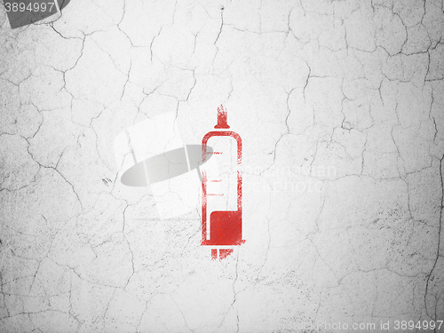 Image of Health concept: Syringe on wall background