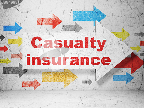Image of Insurance concept: arrow with Casualty Insurance on grunge wall background