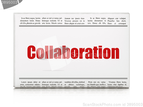 Image of Finance concept: newspaper headline Collaboration