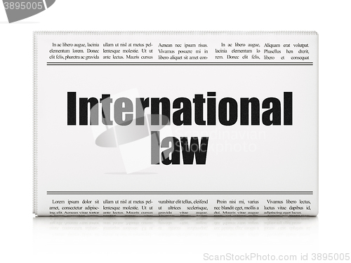 Image of Politics concept: newspaper headline International Law