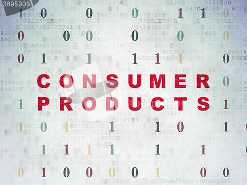 Image of Business concept: Consumer Products on Digital Data Paper background