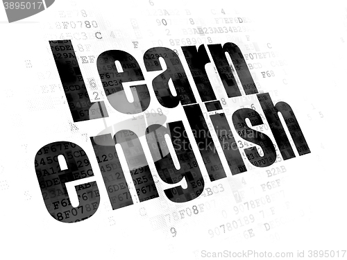 Image of Studying concept: Learn English on Digital background