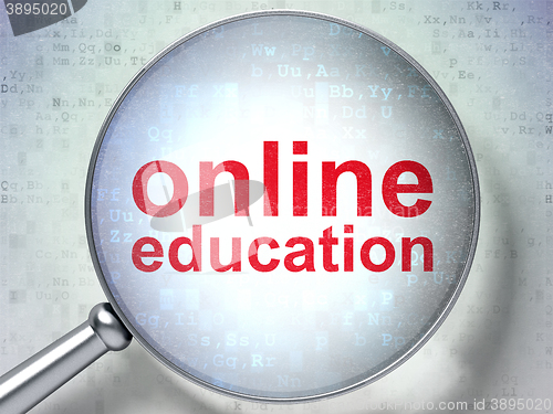 Image of Education concept: Online Education with optical glass
