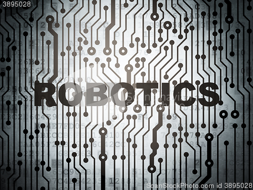 Image of Science concept: circuit board with Robotics