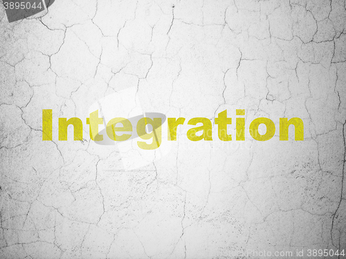 Image of Finance concept: Integration on wall background