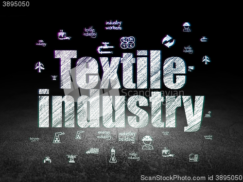 Image of Industry concept: Textile Industry in grunge dark room