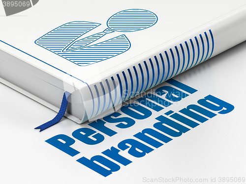 Image of Advertising concept: book Business Man, Personal Branding on white background