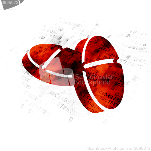 Image of Healthcare concept: Pills on Digital background