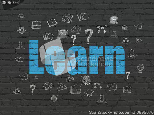Image of Education concept: Learn on wall background