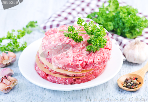 Image of raw burgers