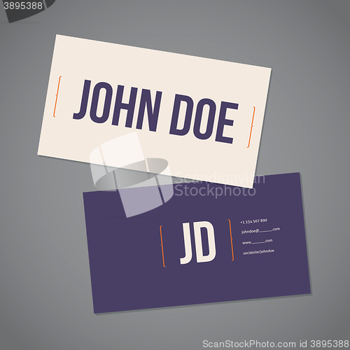 Image of Simplistic flat business card with curly brackets