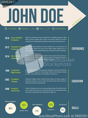 Image of Modern resume cv template with arrow ribbon