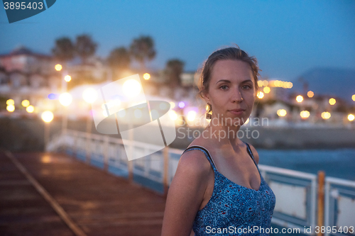 Image of beautiful woman on the beach