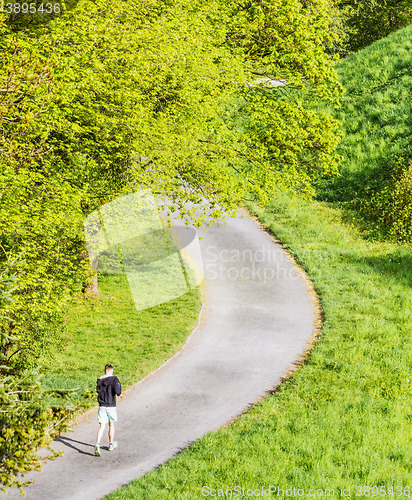 Image of Running round the path