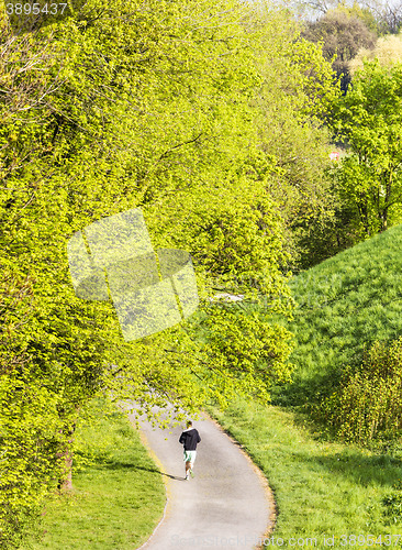 Image of Running round the path