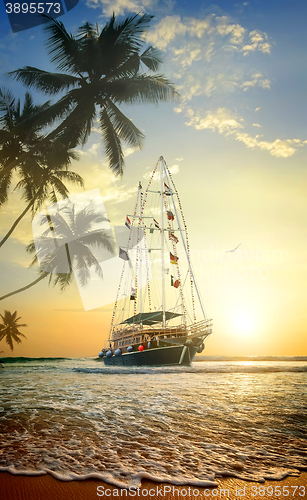 Image of Beautiful ship in ocean