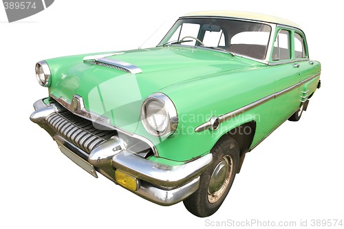 Image of green retro car 50's