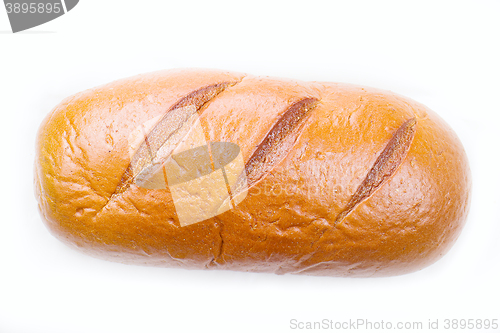 Image of Large loaf of bread isolated on white