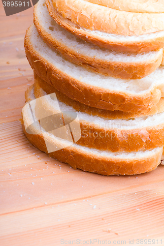 Image of fresh bread  on wooden