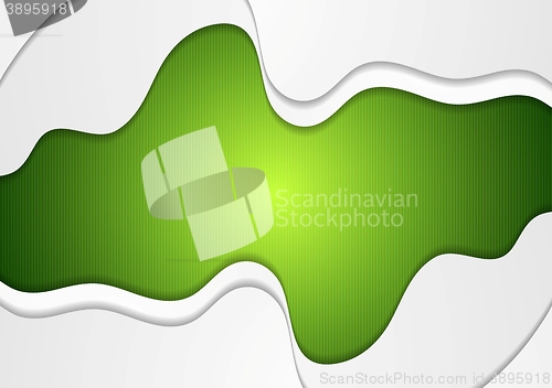 Image of Bright green wavy corporate abstract background