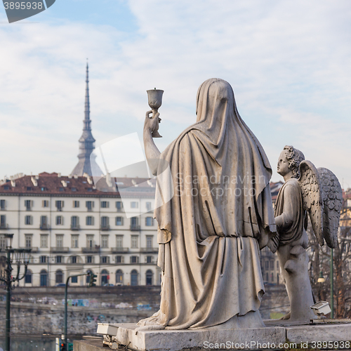 Image of Turin, Italy - January 2016: Faith Statue