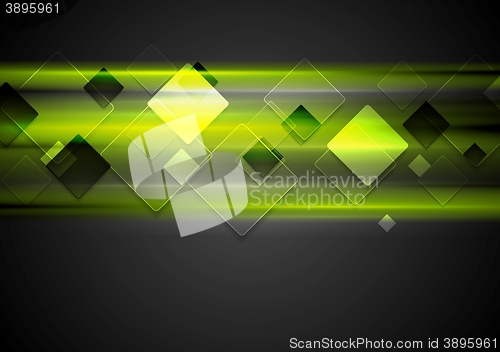 Image of Dark green glowing tech background