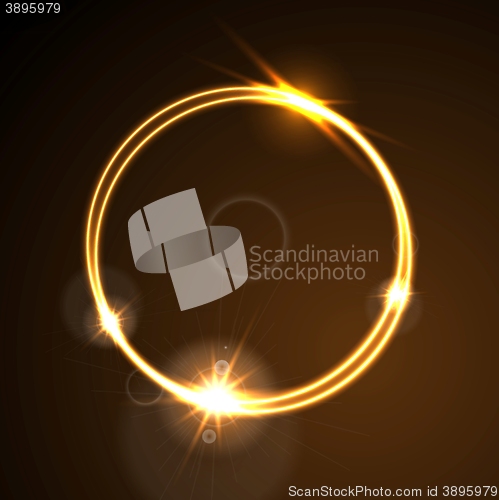 Image of Glow orange neon ring shiny template design