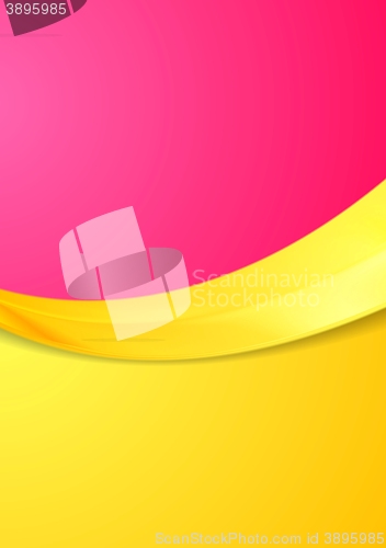 Image of Pink and orange contrast gradient color wavy design