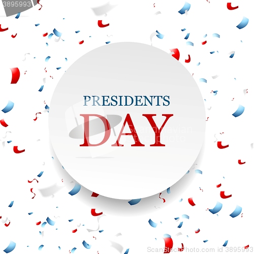 Image of Presidents Day abstract USA colors confetti background