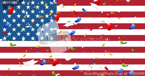 Image of Presidents Day abstract USA flag colors background