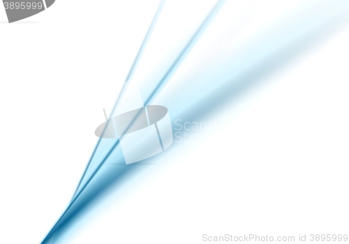 Image of Smooth blue lines on white background