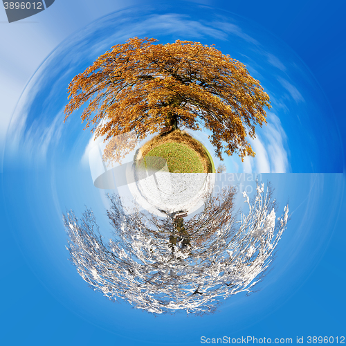 Image of two season little planet concept