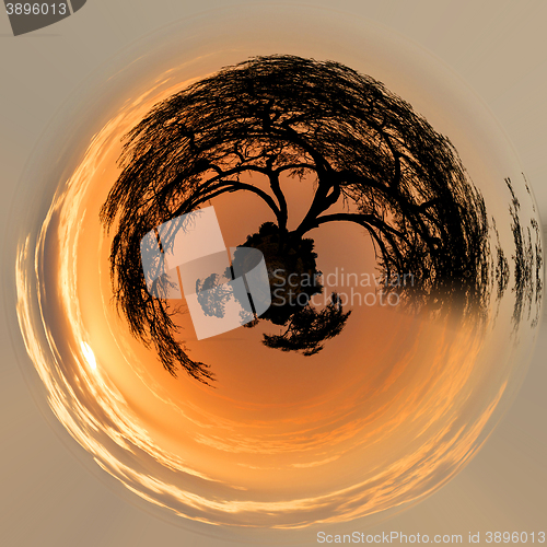 Image of Beautiful Little planet with African sunset
