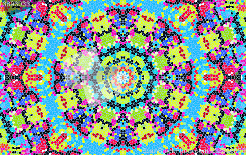 Image of Bright abstract concentric mosaic pattern