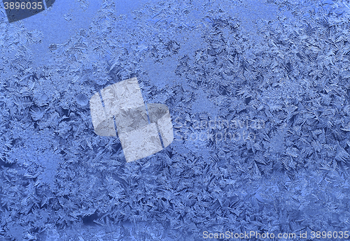 Image of Natural ice pattern on winter glass