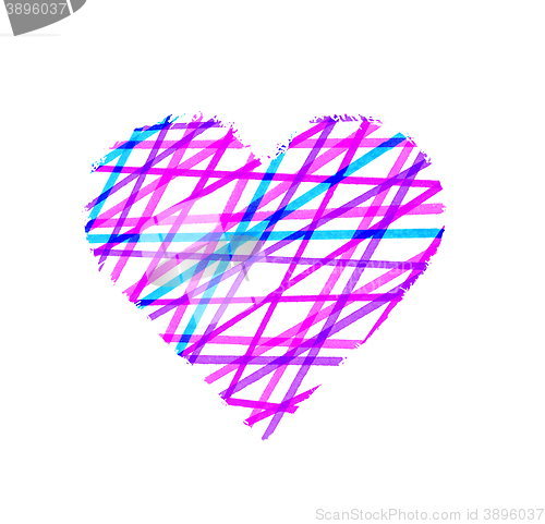 Image of Abstract color striped pattern heart 