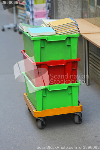 Image of Books in Crates