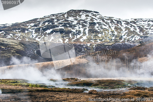 Image of Geothermal river at a mountain