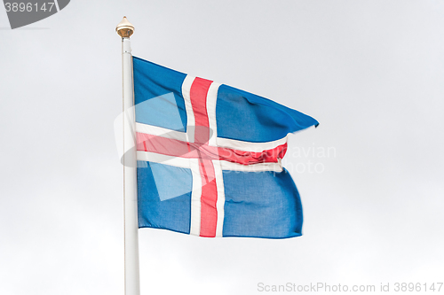 Image of Iceland flag in the wind