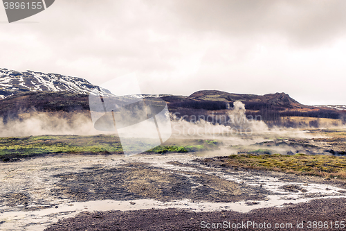 Image of Boiling river in a landscape from Iceland